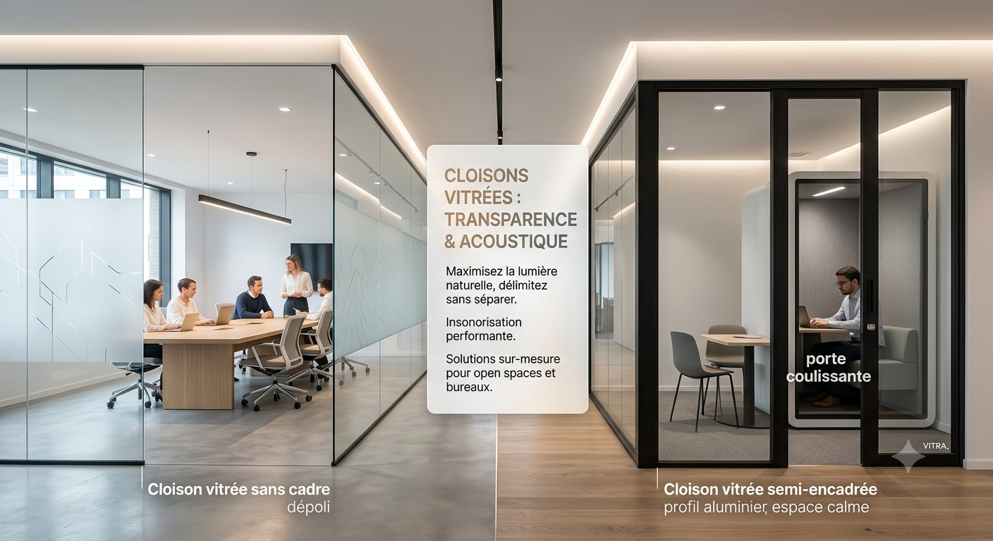 Cloisons vitrées en aluminium pour bureau à Tanger