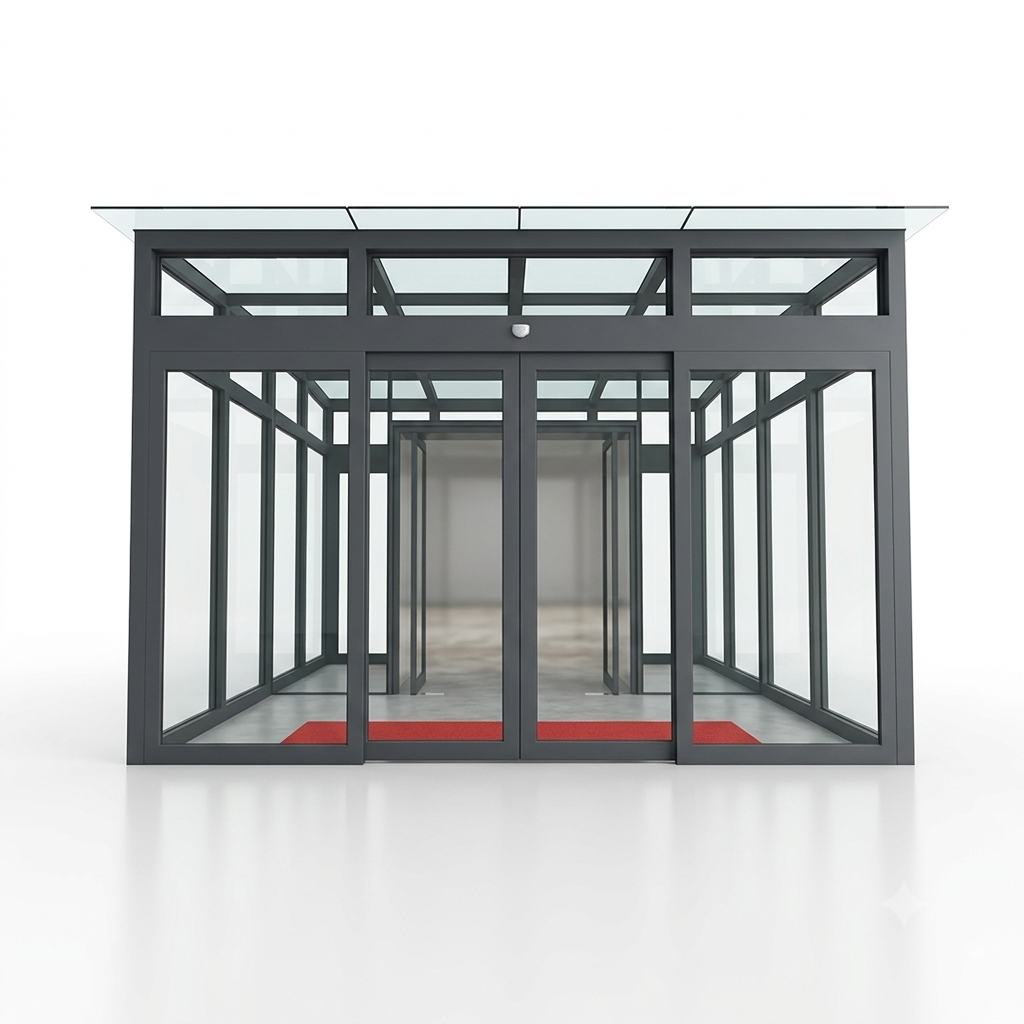 Porte d'entrée vitrée en aluminium sur mesure à Tanger